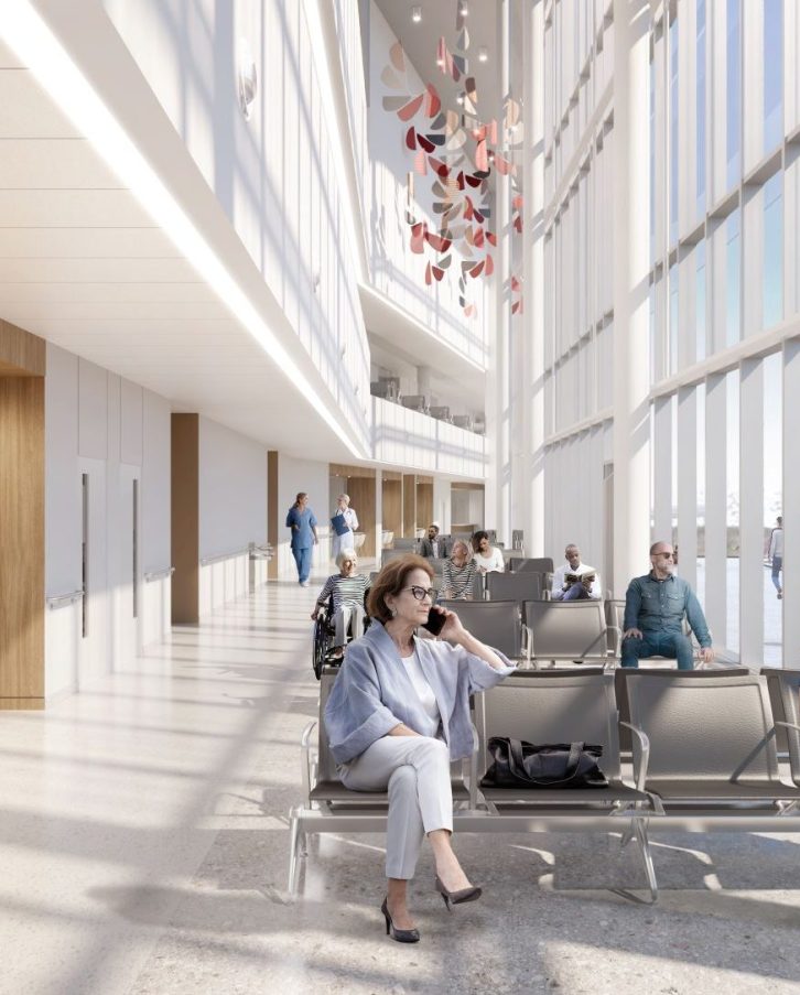 Photo d'une salle d'attente du futur Hôpital de Vaudreuil-Soulanges